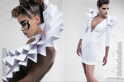 High Fashion shot with model in Origami